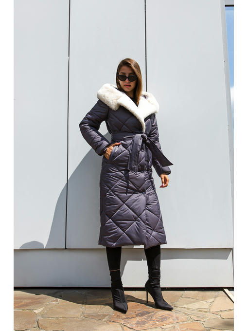 Зимнее пальто серое — изображение 5