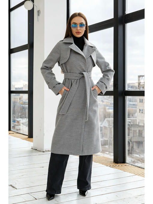 Демисезонное Пальто светло-серое