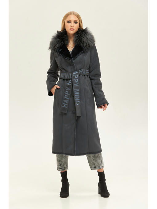 Зимняя дубленка деним — изображение 2