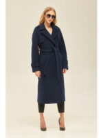 Демисезонное пальто синее