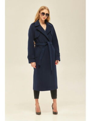 Демисезонное пальто синее