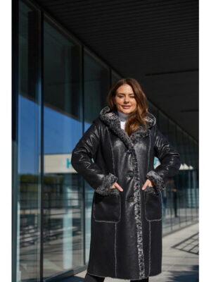 Зимняя Дубленка б черная