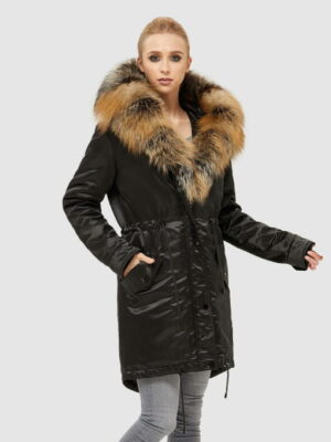 Зимняя парка Мех черная