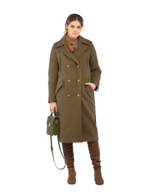 Демисезонное пальто хаки