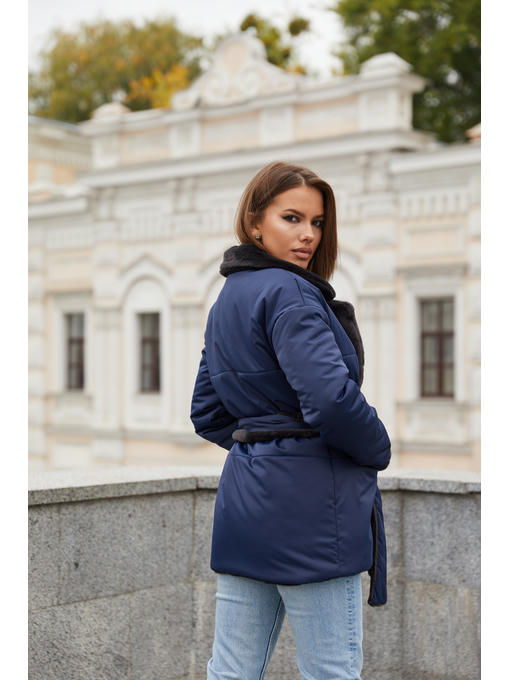 Зимняя шуба синий — изображение 4