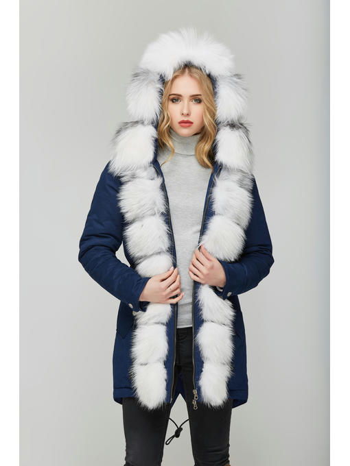 Зимняя парка Синяя + белая мех — изображение 3