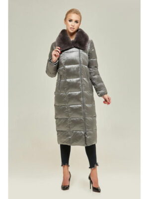 Зимний пуховик серая