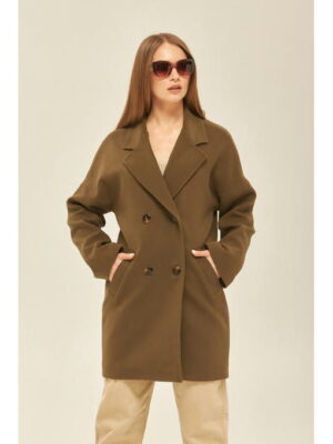 Демисезонное пальто хаки