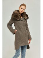 Зимнее пальто капучино