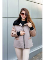 Зимняя куртка бежевая