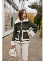 Дубленка зеленая