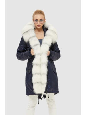 Зимняя парка Мех синий
