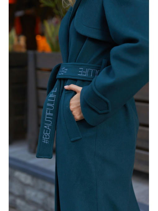 Демисезонное пальто зеленое — изображение 3