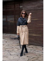 Демисезонный плащ бежевый + черный