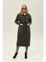 Демисезонный плащ черный