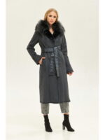 Зимняя дубленка деним