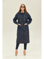 Демисезонный плащ синий