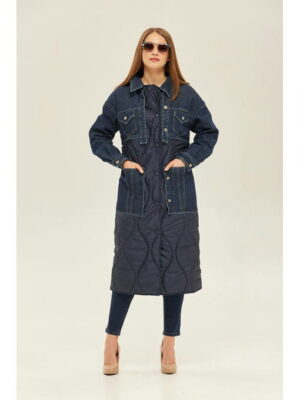 Демисезонный плащ синий