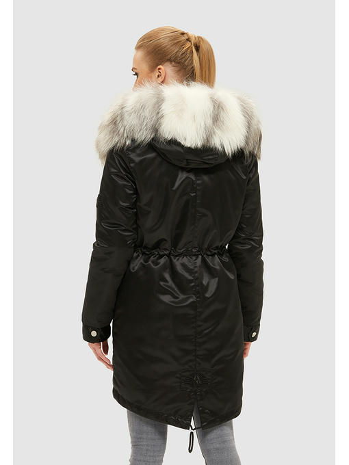 Зимняя парка черная + белая мех — изображение 6