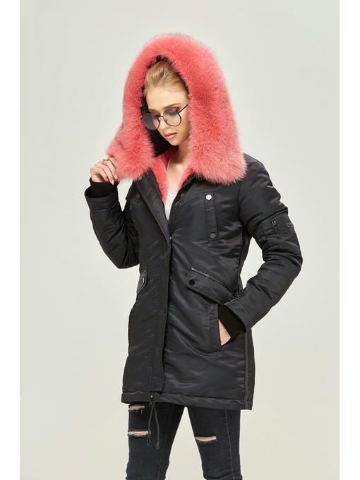 Зимняя парка черная + розовая — изображение 3