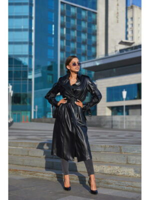 Демисезонный тренч черный