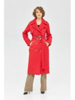 Демисезонный плащ красный