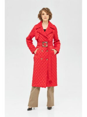 Демисезонный плащ красный