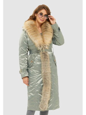 Зимний плащ бирюза