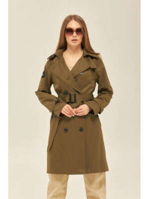 Демисезонный тренч хаки