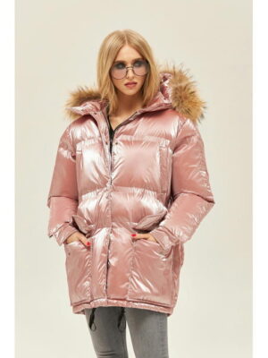 Зимняя куртка розовая