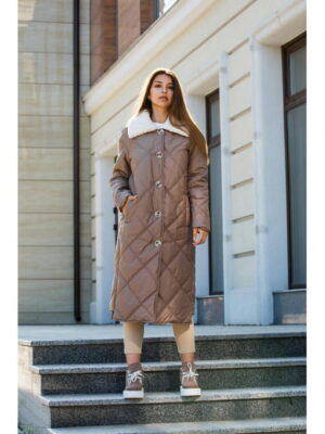 Зимнее пальто капучино