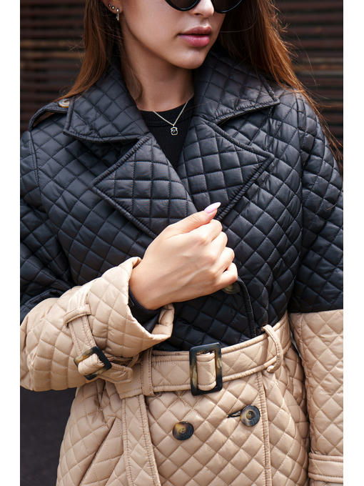 Демисезонный плащ бежевый + черный — изображение 2