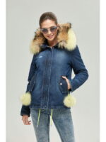 Зимняя джинсовая парка синий джинс
