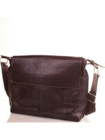 Кожаная мужская сумка-почтальонка