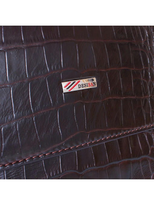 Мужская кожаная сумка с отделением для ноутбука с диагональю экрана до 13,3" DESISAN — изображение 6